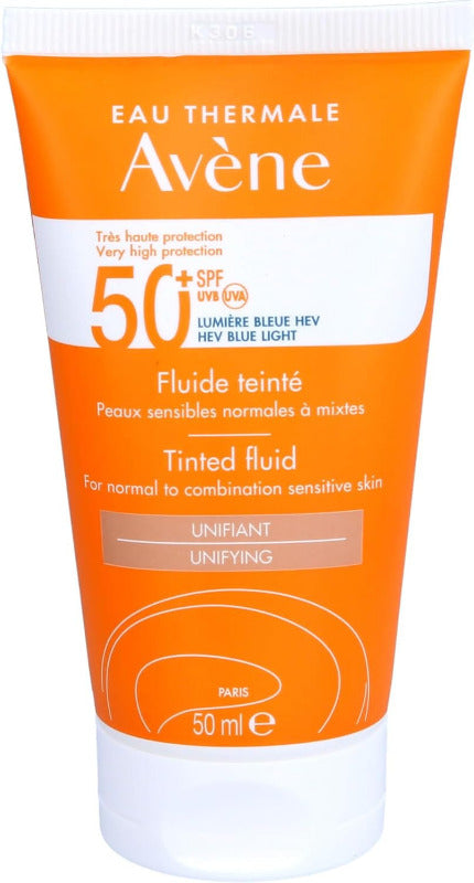 Avène Getöntes Sonnenfluid SPF 50+ Für Empfindliche Normale Bis Mischhaut, 50 Ml Creme