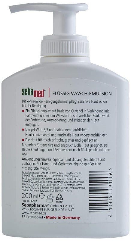 SEBAMED Liquid Face & Body Wash Olive - 200 ml for Sensitive Skin
