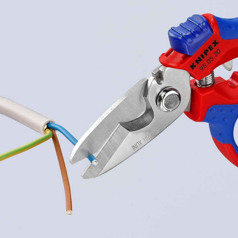 KNIPEX Angled Electricians' Shears – 160mm, Multi-Component Grip, Fiber Reinforced, Mirror Polished | 95 05 20 SB