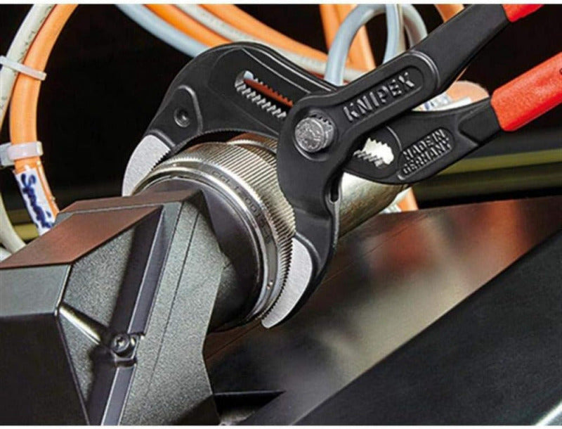 KNIPEX SpeedGrip Siphon and Connector Pliers – 250mm, Black Atramentized, Slip-Resistant Grip, No Plastic Inserts