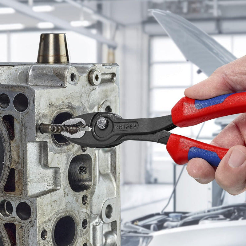 KNIPEX Twingrip 200mm Pliers – Front and Side Grip | Comfort-Grip, Grey Atramentized