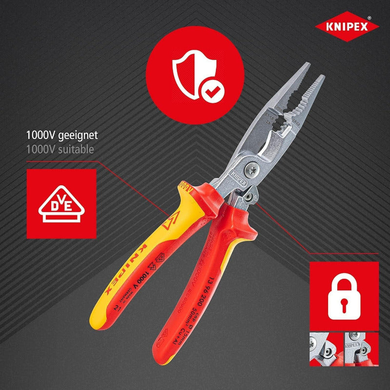 KNIPEX 13 96 200 VDE Multifunction Electrical Installation Pliers