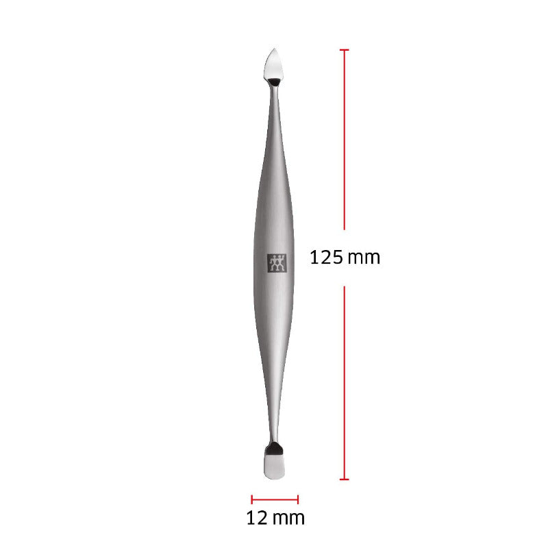 ZWILLING Premium Cuticle Pusher & Nail Cleaner – 125 mm, Double-Ended | Silver