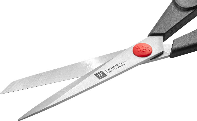 ZWILLING TWIN L Schneiderschere - Schere, Stoffschere Aus Rostfreiem Edelstahl Mit Glasfaser Verstärktem Griff, 22 CM, Schwarz-Silber