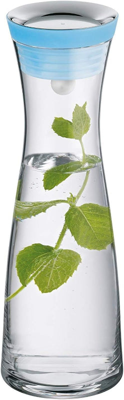 WMF Basic Wasserkaraffe Aus Glas, 1 Liter, Glaskaraffe Mit Deckel, Silikondeckel, Closeup-Verschluss