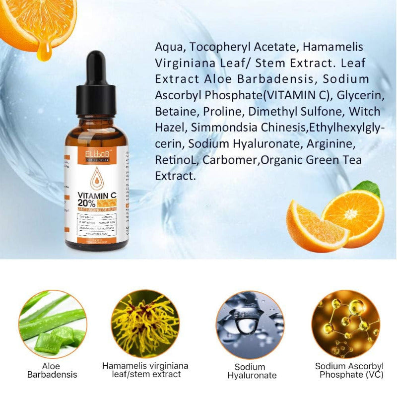 Gesichtspflege Serum Set Mit Vitamin C Serum Hyaluron Serum - Gegen Falten, Trockene, Matte Haut & Dunkle Flecken, Anti-Aging-Pflege Für Einen Frischen Glow Und Ebenmäßigen Teint