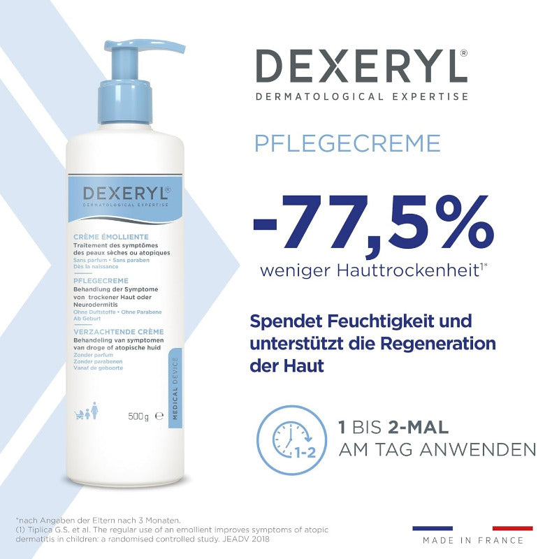 Dexeryl Creme 500G: Pflege Und Schutz Für Trockene Haut Insbesondere Bei Verschiedenen Hauterkrankungen Wie Neurodermitis. Parfümfrei Und Ohne Parabene