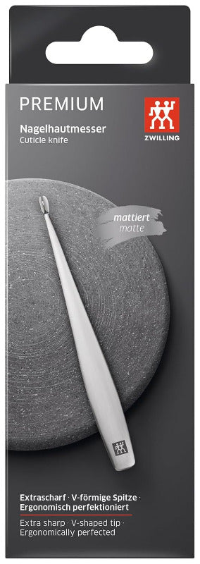 ZWILLING Premium Cuticle Knife with V-Blade – 125 mm | Stainless Steel, Matte Silver