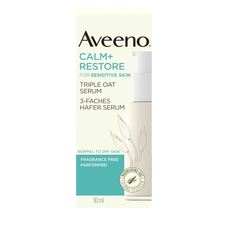 Aveeno CALM+RESTORE Feuchtigkeitsspendende Hafer Tagespflege (50 Ml), Parfümfreie 24 Stunden Feuchtigkeitspflege, Beruhigt Sofort Empfindliche Haut, Mit Präbiotischem Hafer & Beruhigendem Mutterkraut
