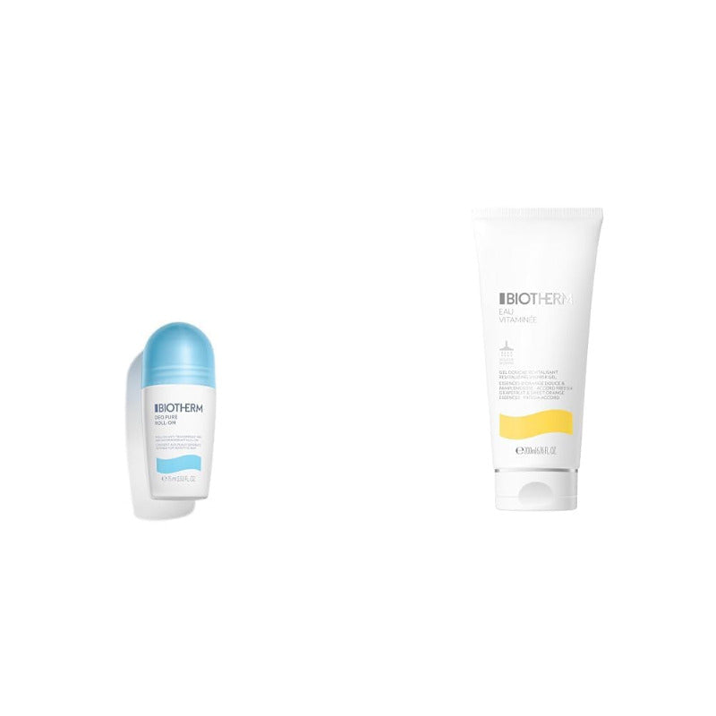 Biotherm Deo Pure Roll-On, 75 Ml + Eau Vitaminee Shower Gel, 200 Ml