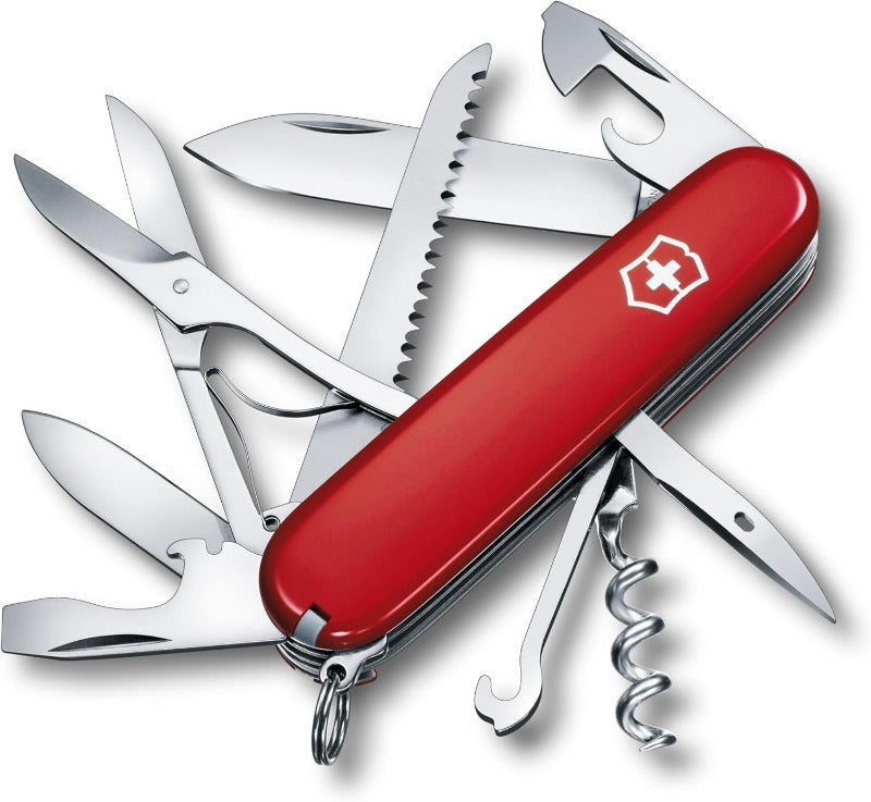 Victorinox Schweizer Taschenmesser Huntsman, Multitool, Swiss Army Knife Mit 15 Funktionen, Klinge, Korkenzieher, Dosenöffner
