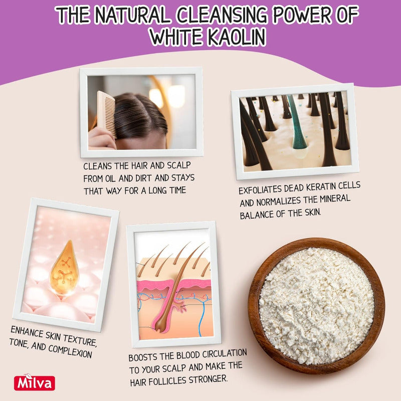 MILVA White Kaolin Clay Shampoo – 500ml