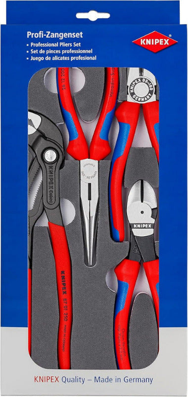 KNIPEX 4-Piece Plier Set with Foam Tray – Professional Tools for Workshop & Trolley (00 20 01 V15)
