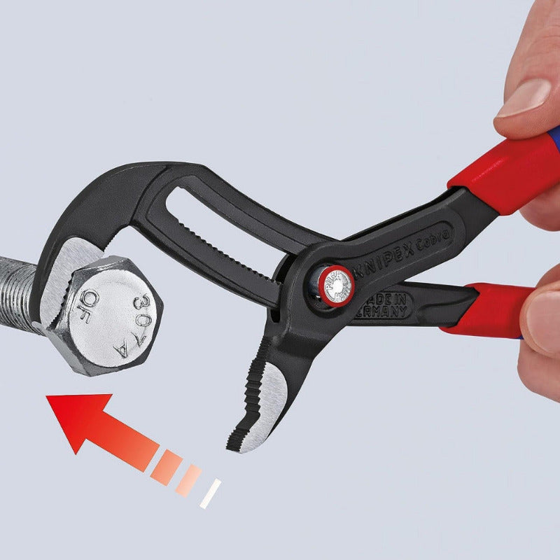 KNIPEX Cobra QuickSet Hightech Water Pump Pliers – 250mm, Slim Multi-Component Grip, Grey Atramentized | 87 22 250