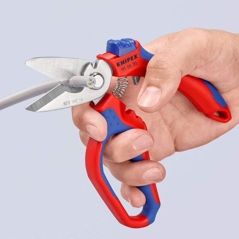 KNIPEX Angled Electricians' Shears – 160mm, Multi-Component Grip, Fiber Reinforced, Mirror Polished | 95 05 20 SB