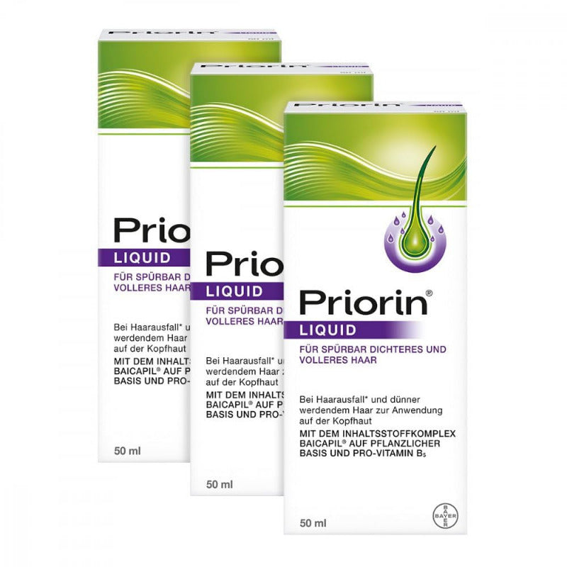 PRIORIN Liquid Hair Growth Tonic - 3 x 50ml | Stimulates Hair Regrowth & Strengthens Roots