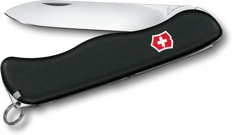 Victorinox Schweizer Taschenmesser Sentinel, Swiss Army Knife, Multitool, 4 Funktionen, Feststellklinge, Pinzette, Zahnstocher, Schwarz