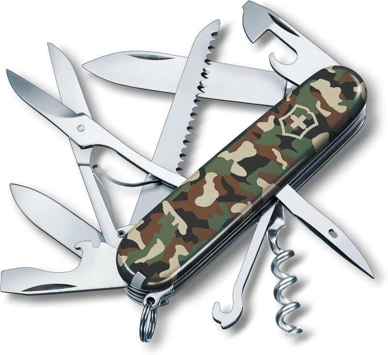 Victorinox Schweizer Taschenmesser Huntsman, Multitool, Swiss Army Knife Mit 15 Funktionen, Klinge, Korkenzieher, Dosenöffner