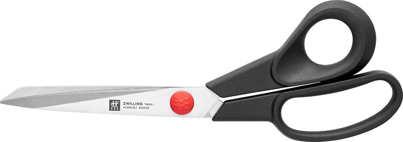 ZWILLING TWIN L Schneiderschere - Schere, Stoffschere Aus Rostfreiem Edelstahl Mit Glasfaser Verstärktem Griff, 22 CM, Schwarz-Silber