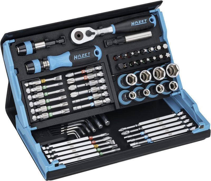 HAZET 2200SC-1 SmartCase Bit Set – 69-Piece, 1/4" Drive for Hand Operation