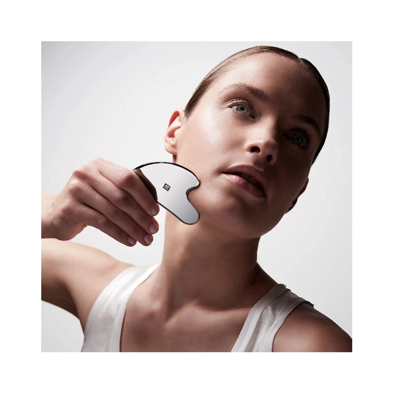 ZWILLING Premium Gua Sha Facial Massager – Stainless Steel, Cooling Effect, Detox & Skin Vitality Tool, Silver Finish