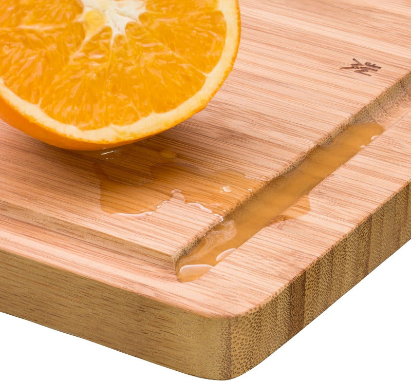 WMF Bamboo Cutting Board – 38 x 25 cm Natural Wood Chopping Board with Juice Groove