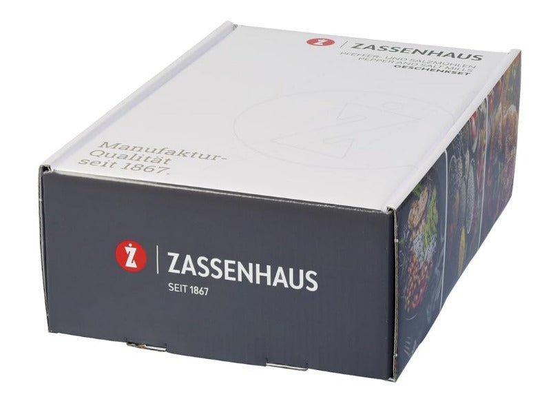 ZASSENHAUS Frankfurt Mill Set – Olive Wood | Premium Salt & Pepper Grinder Set | Made in Germany