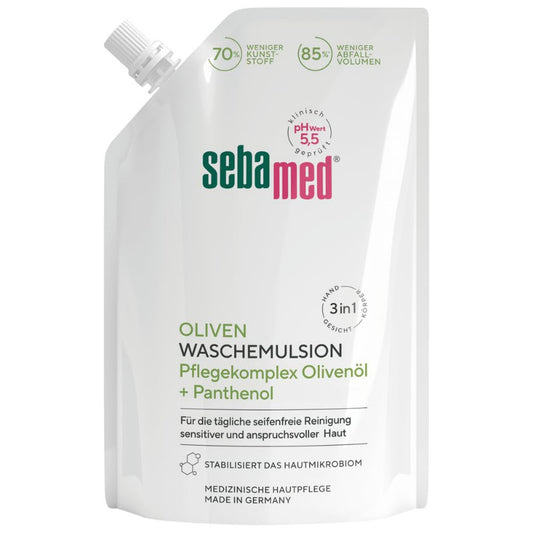 Sebamed Liquid Olive Wash Emulsion Refill Pouch – 400ml