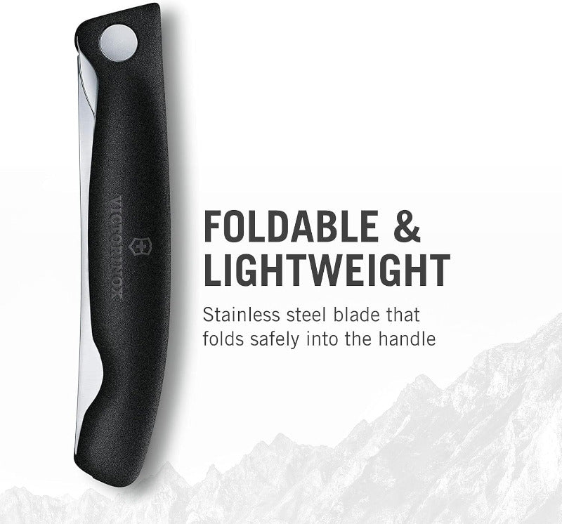 Victorinox Swiss Classic Tomato and Table Knife – 11 cm Ultra-Sharp Straight Edge, Stainless Steel, Black Handle