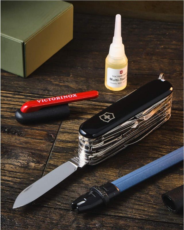 VICTORINOX Dual Knife Sharpener Outdoor – For Swiss Army Knives, Pocket Size, Black