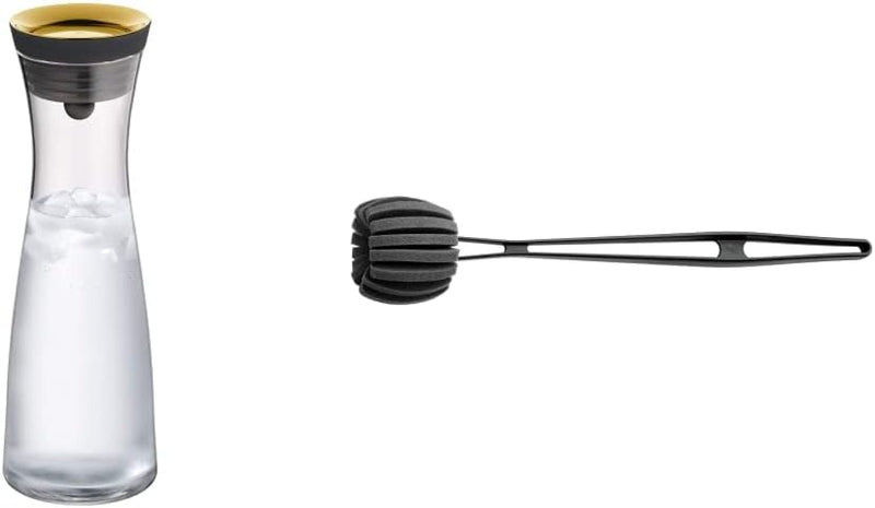 WMF Basic Wasserkaraffe Aus Glas, 1 Liter, Glaskaraffe Mit Deckel, Silikondeckel, Closeup-Verschluss