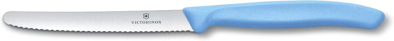 VICTORINOX Swiss Classic Bread & Breakfast Knife Set – 6-Piece | 11cm Serrated Blade | Stainless Steel | Blue & Green Handles