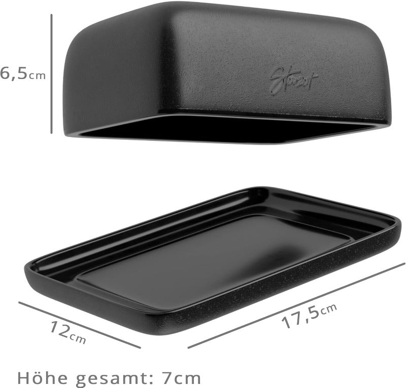 STEINZEIT Design Ceramic Butter Dish | 250g Butter Bell with Lid – Dishwasher Safe, Stylish Butter Keeper for Standard Butter Packs