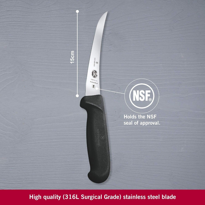 VICTORINOX Fibrox Boning Knife – Ultra-Sharp Swiss Made Chef's Knife with Ergonomic Handle