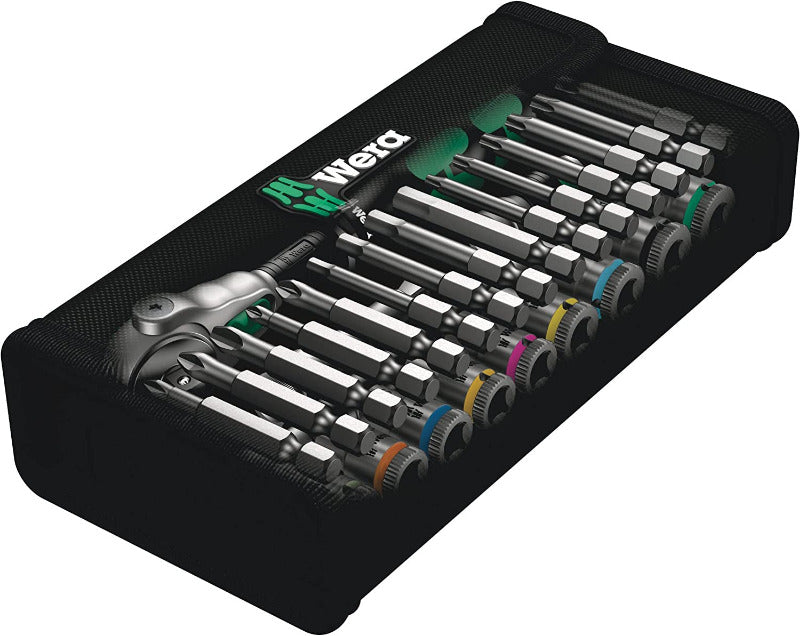 WERA Zyklop Speed Ratchet Set 8100 SA 6, 1/4" Drive, Metric, 28-Piece – Chrome Finish