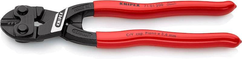 KNIPEX Cobolt Compact Bolt Cutter 200mm – Slim Multi-Component Grips, Black Atramentized | 71 02 200