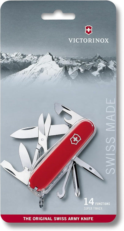 VICTORINOX Super Tinker Swiss Army Knife – 14-Function Multitool for Everyday Use
