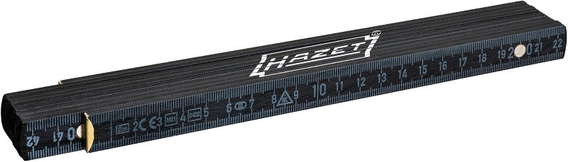 HAZET Zollstock 2154-200 I Meter-Stab 2 M, Skalierung: Mm Und Cm, Beidseitig Bedruckt I Messwerkzeug Mit Innenliegenden Gelenken Für Durchgängige Skalierung, Eg-Genauigkeitsklasse III