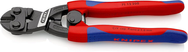 KNIPEX Cobolt Compact Bolt Cutter 200mm – Slim Multi-Component Grips, Black Atramentized | 71 02 200