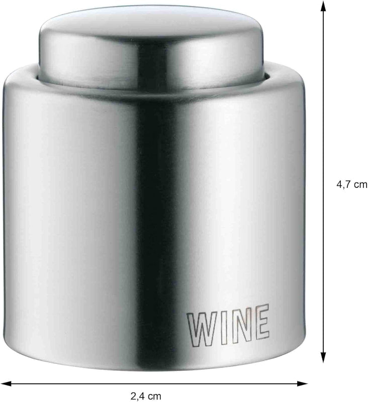 WMF Clever&More Wine Stopper – Ø 2.4cm Airtight Stainless Steel Bottle Stopper with Engraving
