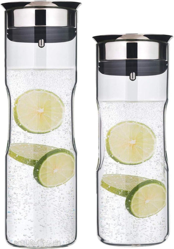 WMF Motion Water Carafe – 1.25L Glass Carafe with Silicone Lid 