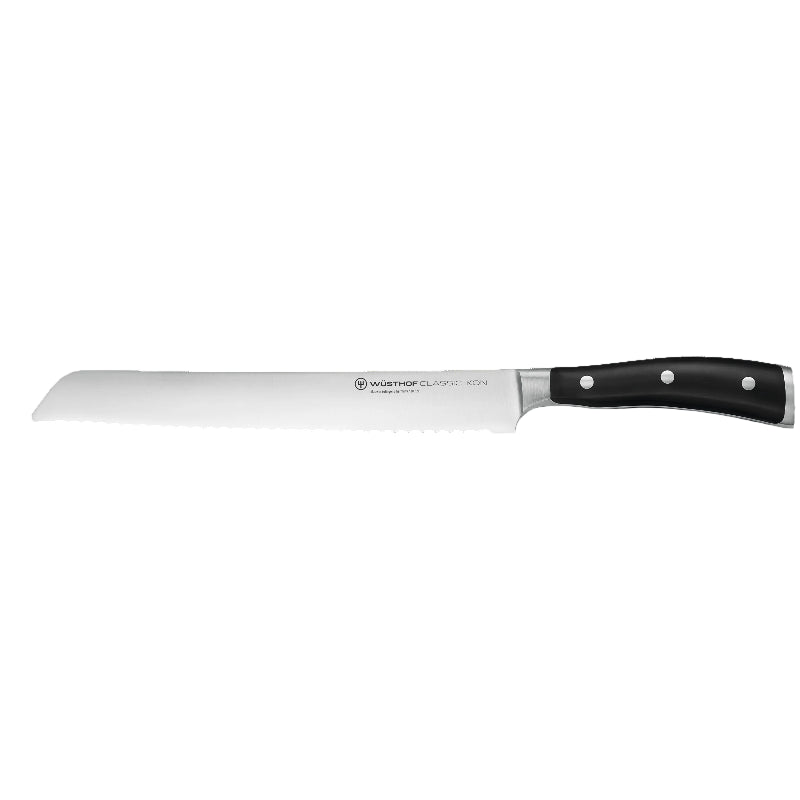 WÜSTHOF Classic Ikon Bread Knife 23 cm Serrated Edge Black Handle