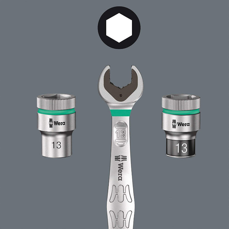 Wera Zyklop Speed-Knarrensatz 8100 SA 6, 1/4 Zoll-Antrieb, Metrisch, Silber, 28-Teilig, 05004016001