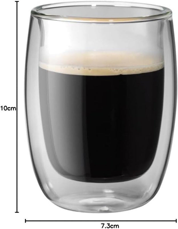 ZWILLING Sorrento Doppelwandige Kaffee-Gläser, 2X200 Ml, Borosilikatglas, Thermogläser, Hitzebeständig, 2-Tlg