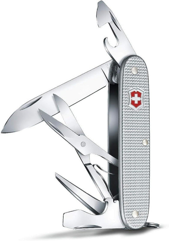 Victorinox Pioneer X Swiss Army Knife – Silver Multitool with 9 Functions