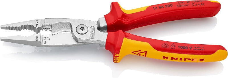 KNIPEX 13 86 200 VDE Multifunctional Electrical Installation Pliers – 6-in-1 Tool for Professionals