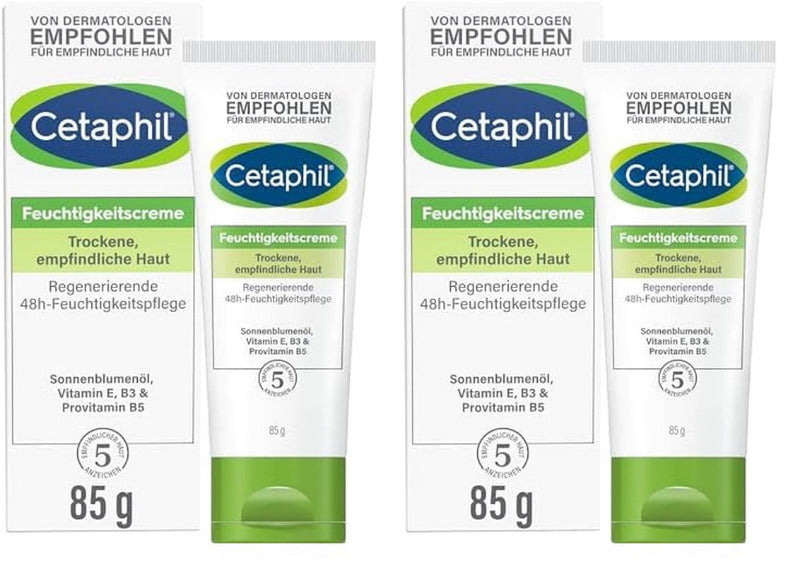 CETAPHIL Moisturizing Cream – 250g Deep Hydration for Dry, Sensitive Skin – 48-Hour Moisture Lock