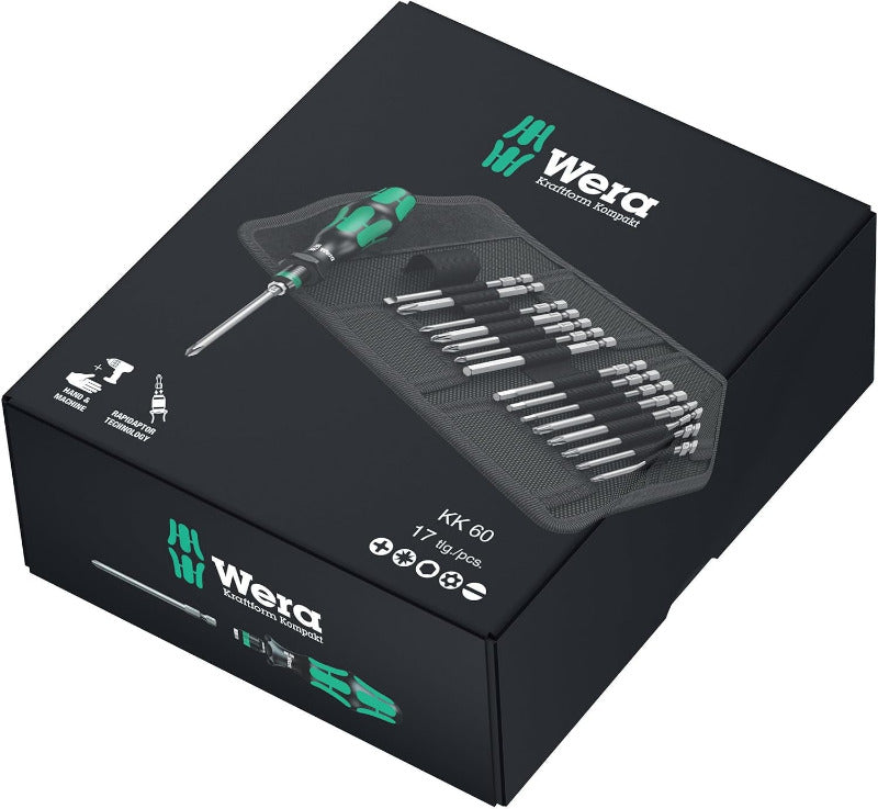 WERA Kraftform Kompakt 60 Multi‑Bit Set – 17 Pieces (05059295001)