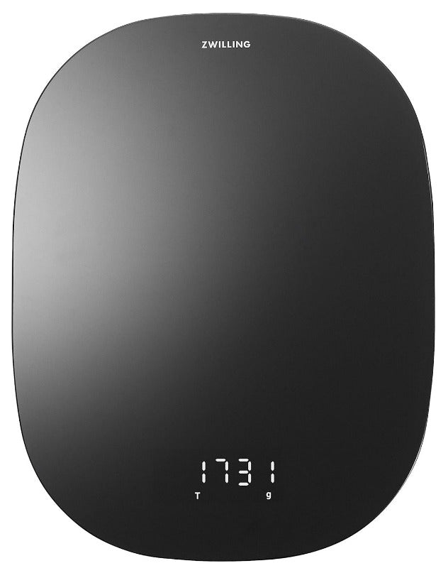 ZWILLING ENFINIGY Digitale Küchenwaage Mit Lcd-Display, Aus Kunststoff, Aufladung per USB, Bis 10 Kg, Silber