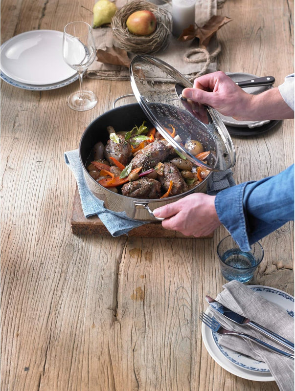 WMF Braising Pan 28cm – 5L High-Rim Roaster with Lid and Induction-Ready